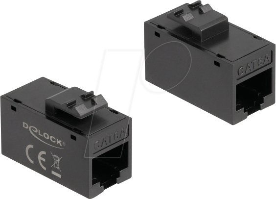 Thumbnail - DELOCK 90638 - Keystone Modul, Cat.6a RJ45 Buchse / Buchse, UTP, schwarz
