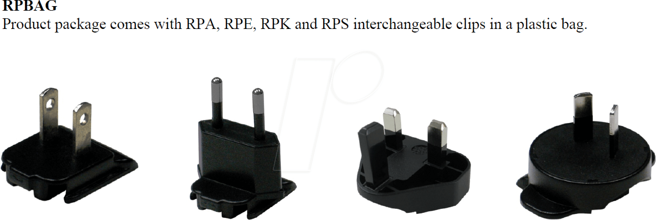 PSA CLIP-KIT - Adapterset für PSA-Serie, EU, USA, UK, AU