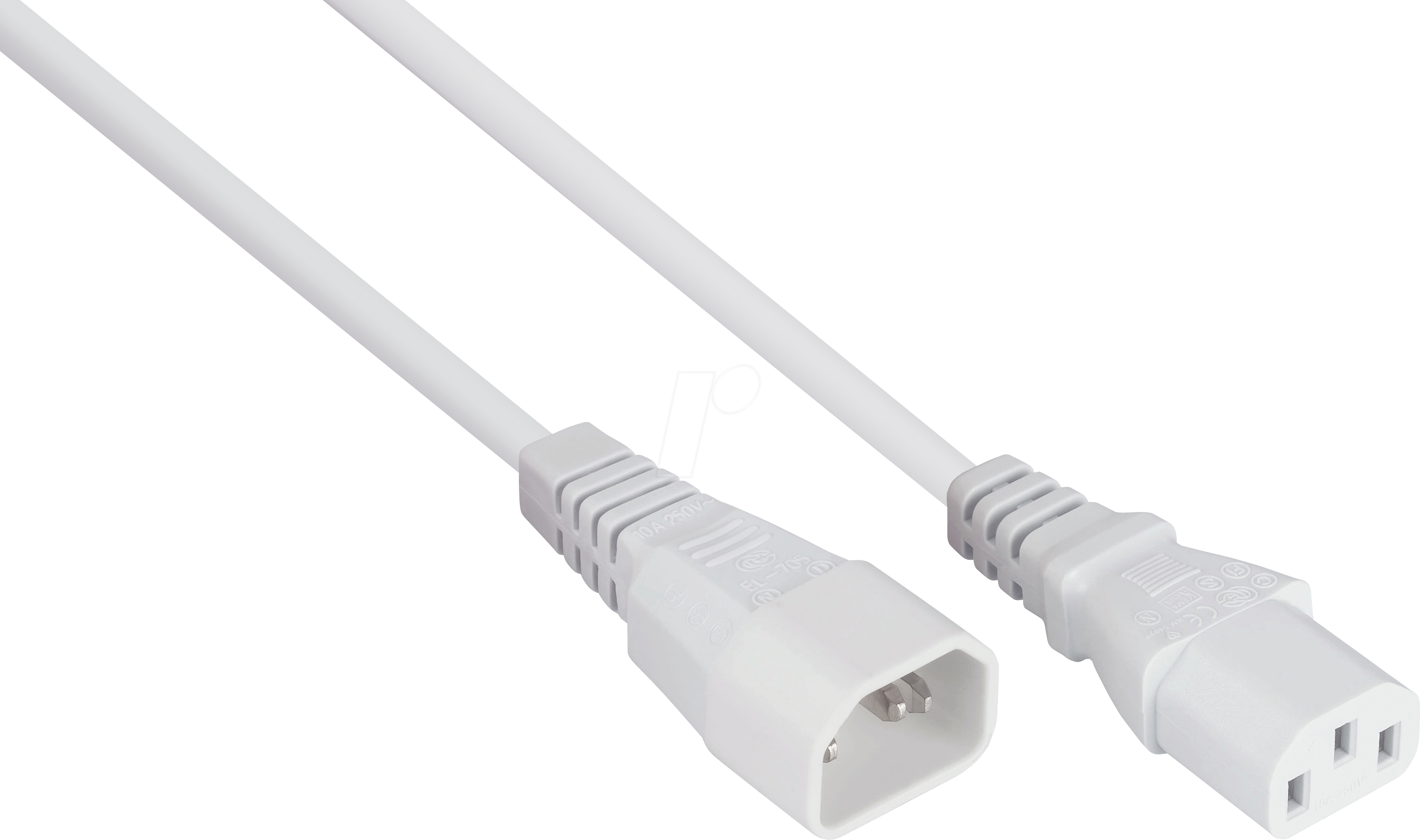 KM SK1430-W010 - Kaltgeräteverlängerung Kaltgeräte-Stecker C14 an Buchse C13, 1m