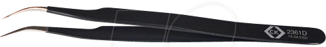 CK T2361D - Pinzette, gewinkelt, spitz, 120 mm, 7A. SA, ESD