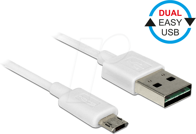 DELOCK 84808 - USB 2.0 Kabel, EASY A Stecker auf Micro B Stecker, 2 m