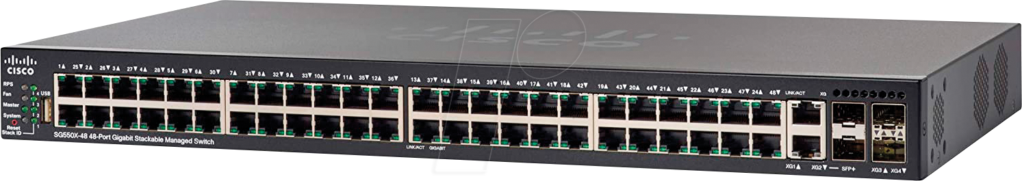 CISCO SG550X48MP - Switch, 52-Port, Gigabit Ethernet, PoE++, RJ45/SFP+, SFP+