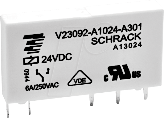 V23092-24G - Steck-Printrelais SCHRACK SNR, 24 V DC , 6 A