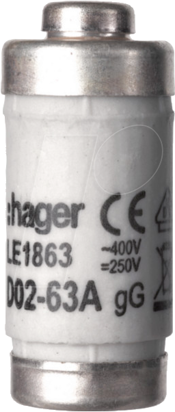HAGER LE1863 - Sicherungseinsatz D02 E18 63A 400V gG mit Kennmelder