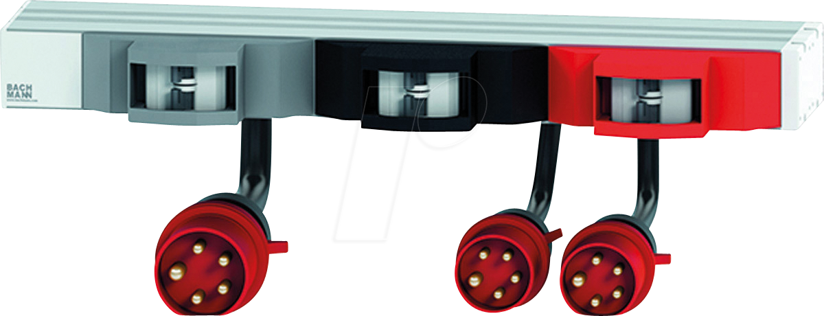 BACH 800.0120 - Sicherungsbox, 19'', 1HE, 6x LS C16A, 3x CEE Stecker 32 A rot