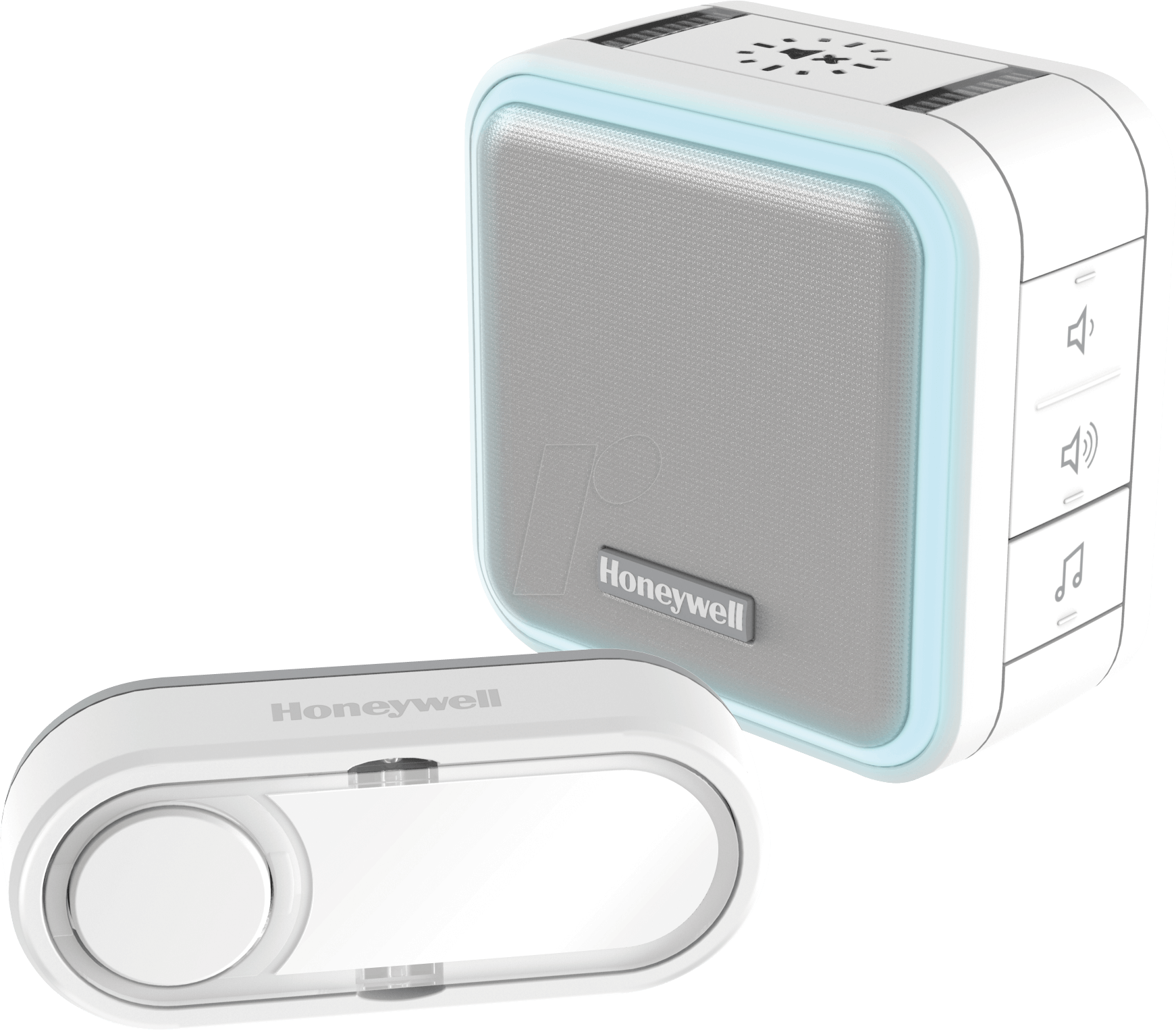 HONEY DC515S - Funk-Gong mit LED-Blitzlicht und Klingeltaster, weiß