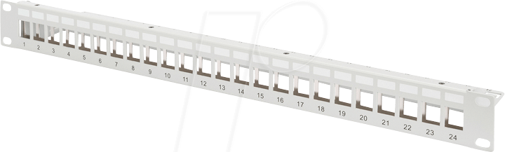 DIGITUS DN91410 - 19'' Patchpanel für 24x Keystone Module, grau
