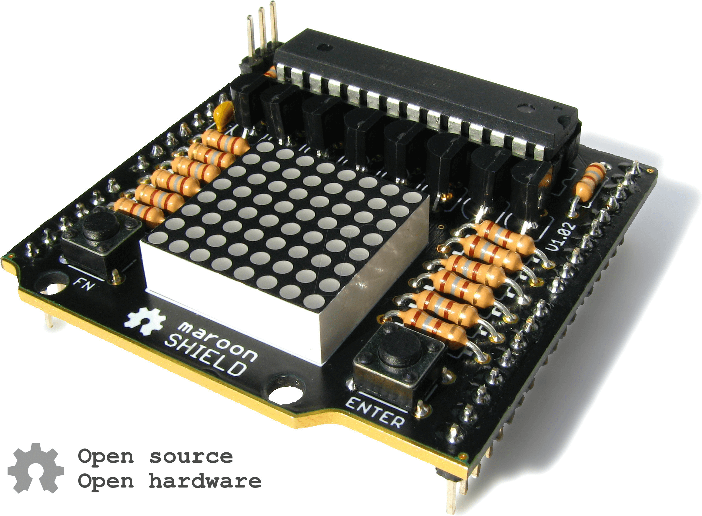 MAROON SHIELD - Arduino Shield - Roboter maroon Shield, 8x8 LED