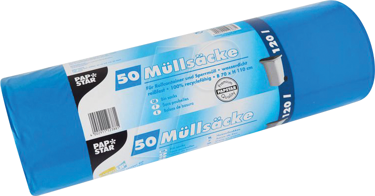 PAPSTAR 12388 - PAPSTAR Müllbeutel, 50 Stk, 120 Liter