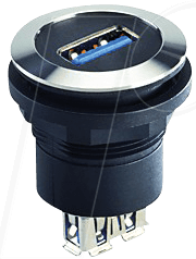 RRJVA USB3 AA - USB 3.0-Buchse auf Buchse - Typ A, Edelstahl