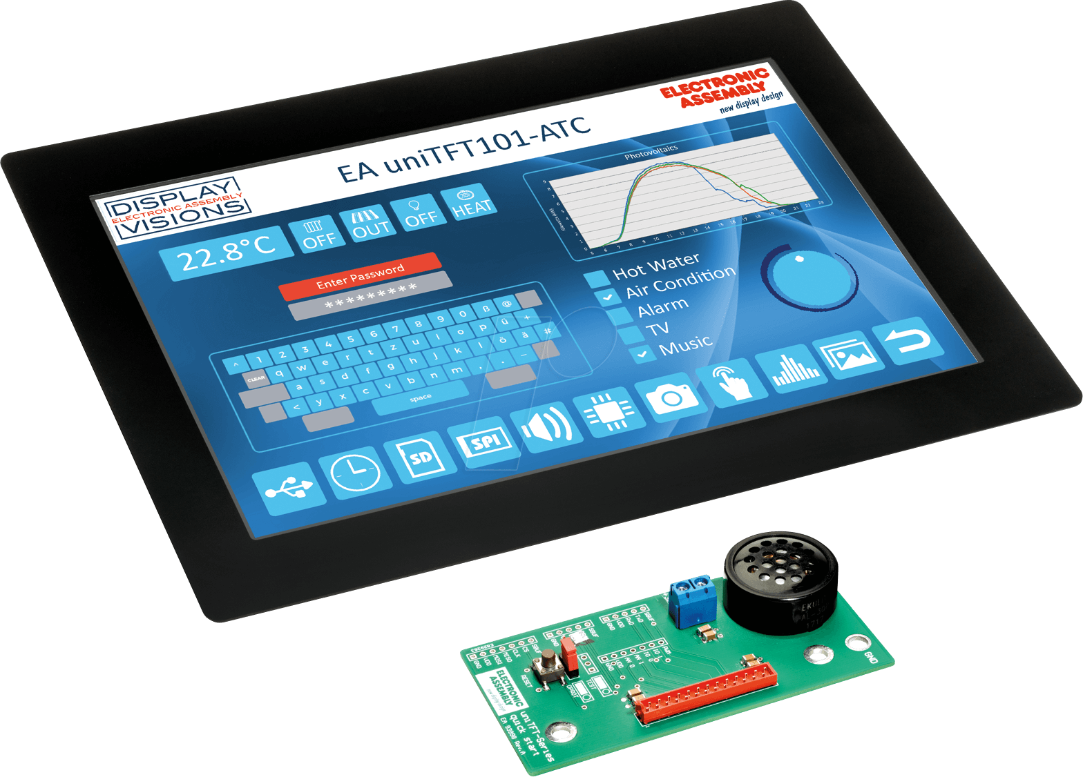 Thumbnail - EA QUICKUNITFT10 - Starterkit Multi-TFT-Display 10,1'' Zoll, PCAP-Touch