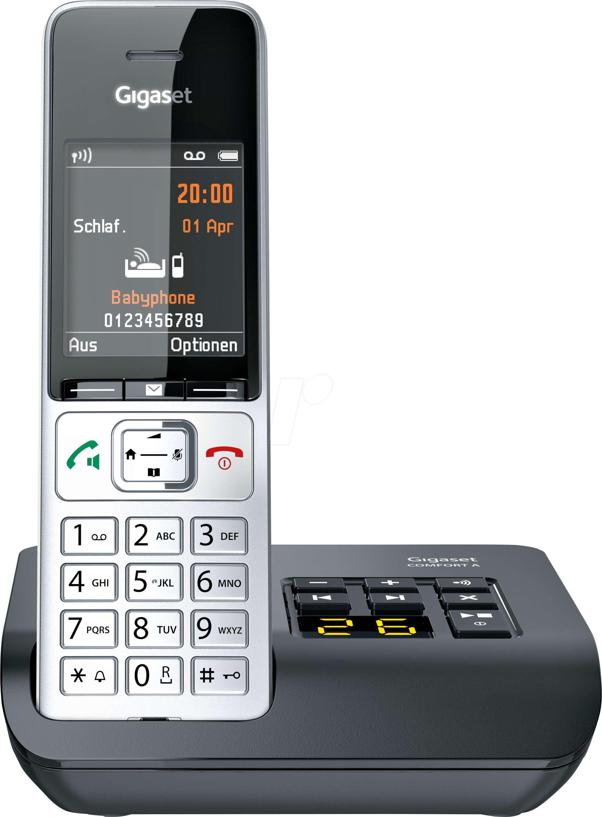 GIGASET C500A - DECT Telefon, 1 Mobilteil, AB, silber/schwarz