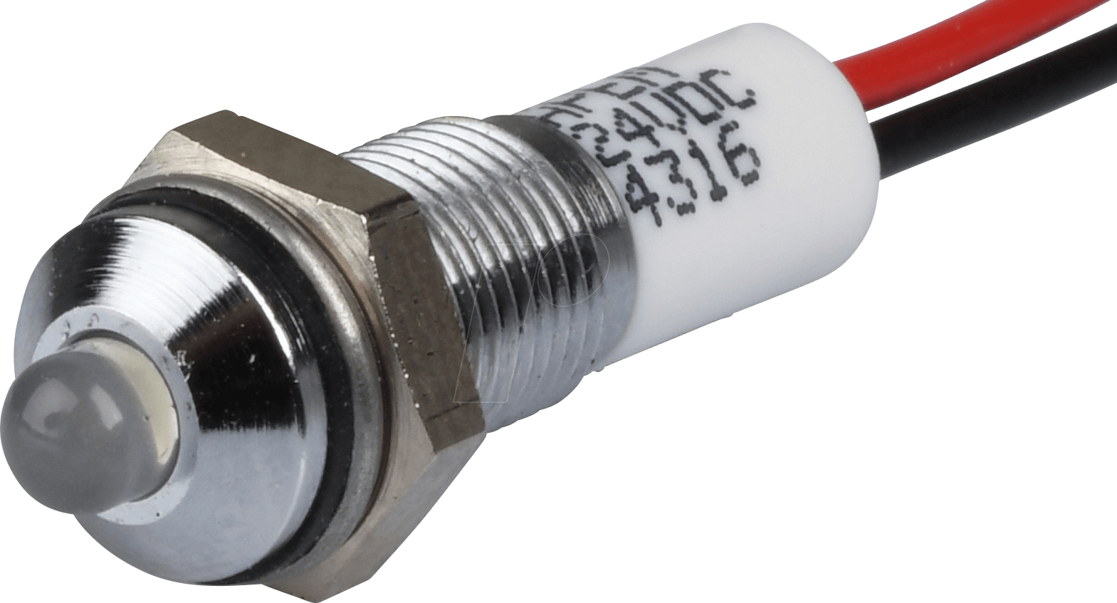 APM Q6P3C W24E - LED-Signalleuchte, weiß, 24 V, Ø 6 mm, vorstehend, bedrahtet