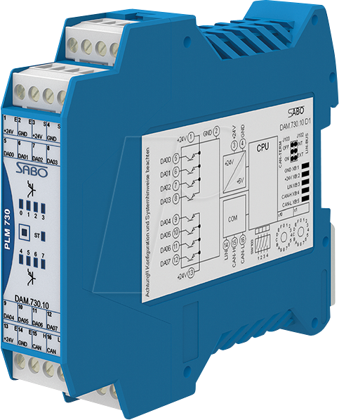 SABO DEM.732.10 - 8xDigitaleingang, 24V, CAN, Hutschiene