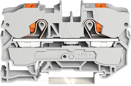 WAGO 2210-1201 - 2-Leiter-Durchgangsklemme, mit Drücker 10 mm², grau