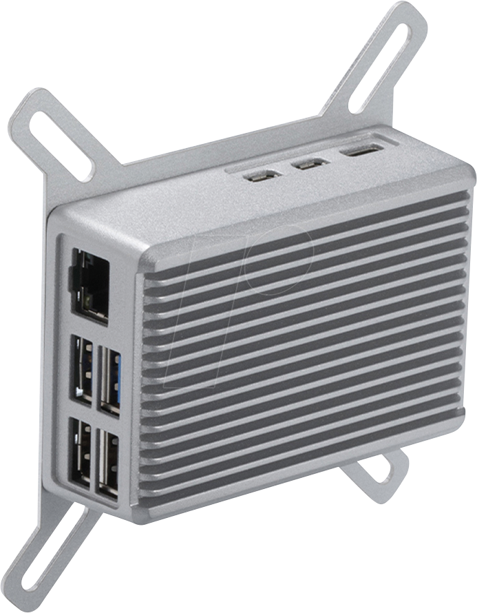 CB RPH-5-FH-S - Heatsink-Gehäuse für Raspberry Pi 5, VESA, Alu, silber