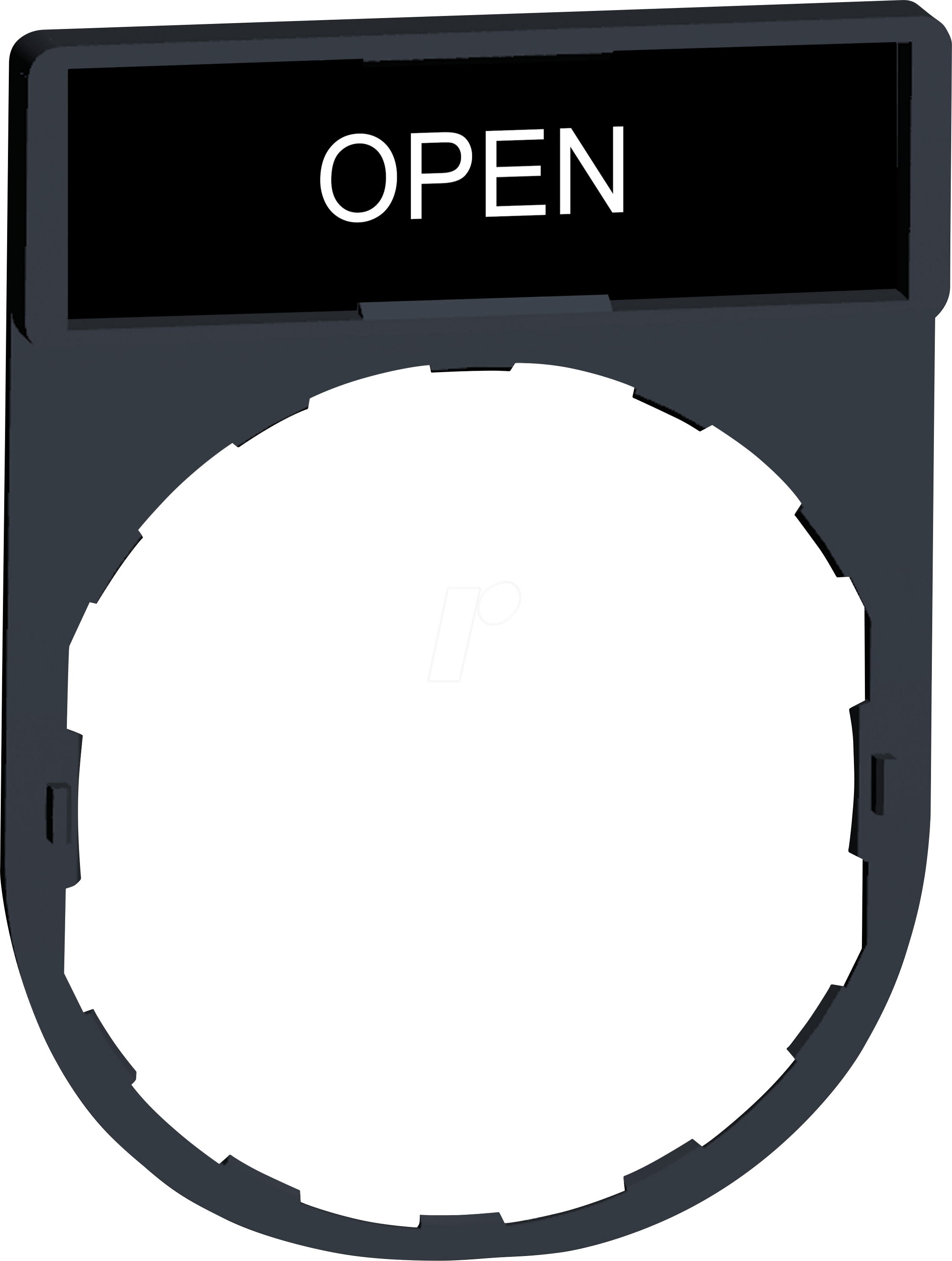 ZBY2313 - Schildträger 30x40mm mit Schild 8x27mm mit Beschriftung OPEN