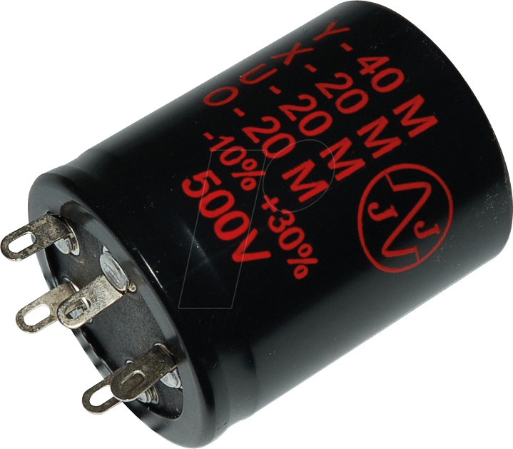 ELKO 40+3X20/500 - Elko für Röhrentechnik, radial, 40 + 3 x 20 uF, 500 V