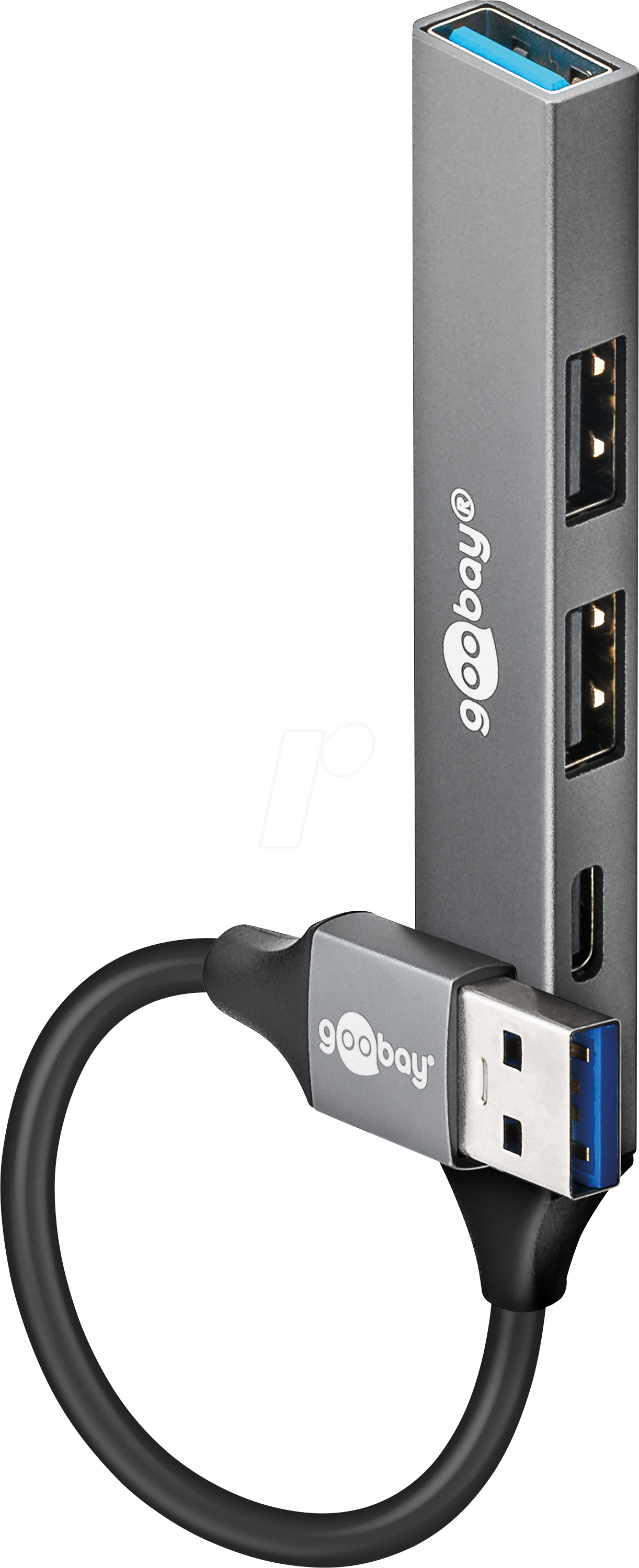 GOOBAY 74458 - USB 3.0, 4 Port USB-A Hub, 3x USB-A, 1x USB-C
