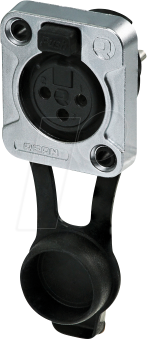 REAN RRX3F-Z0001 - XLR Einbaubuchse 3-polig, IP65, verchromtes Gehäuse