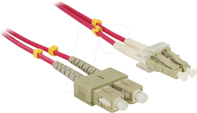 DELOCK 84680 - Duplex-LWL, LC/SC, 50/125µ, 1 m, OM4