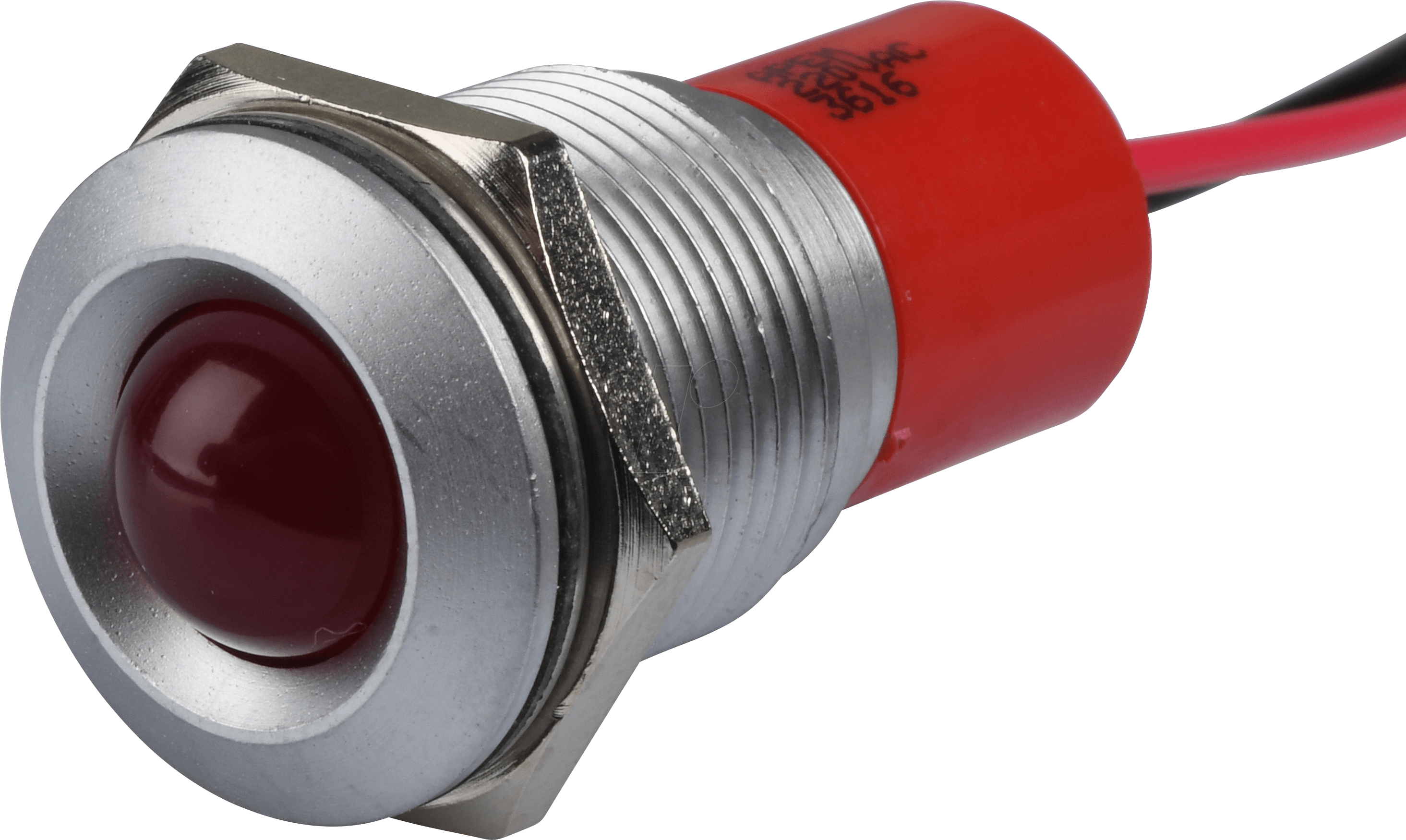 APM Q16P3G R220E - LED-Signalleuchte, rot, 220 V, Ø 16 mm, vorstehend, bedrahtet