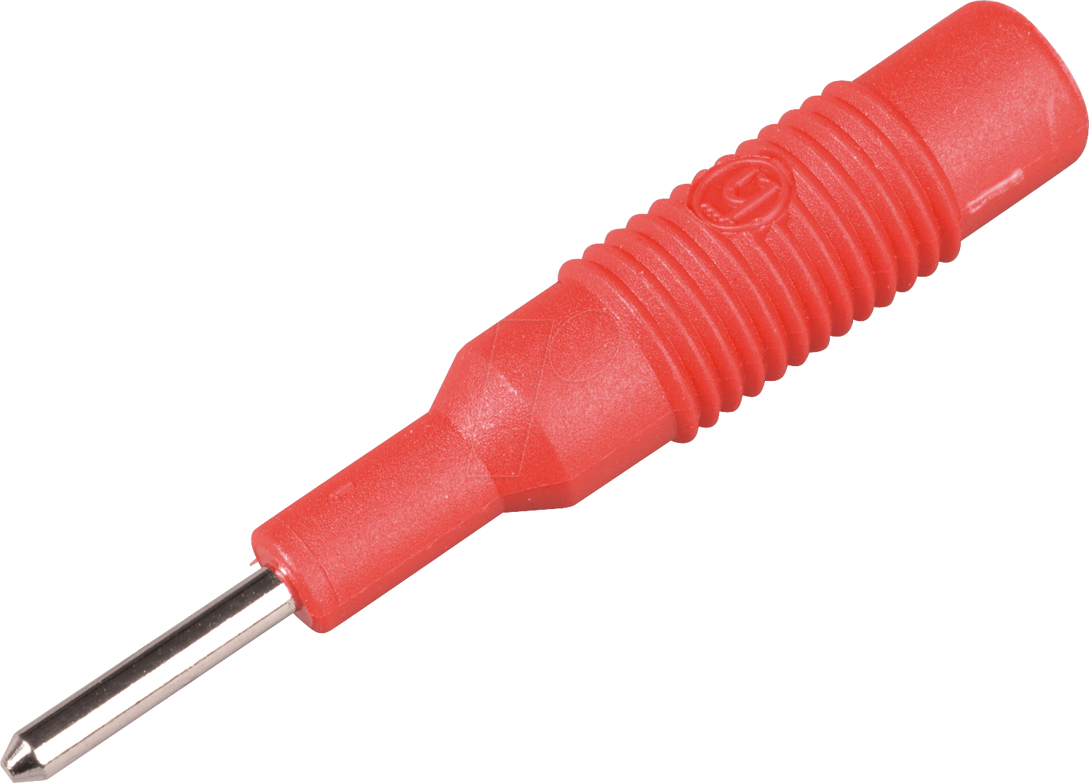 MZS 2 RT - Adapterstecker, 2 mm Stecker / 4 mm Buchse, rot