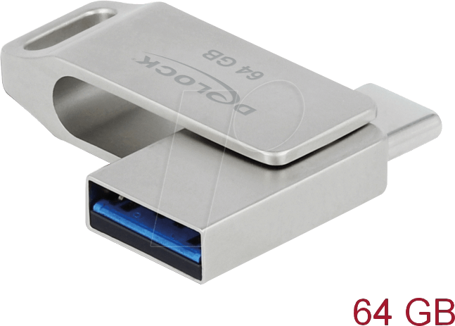 Thumbnail - DELOCK 54075 - USB-Stick, USB 3.2, 64 GB, USB-C/USB-A
