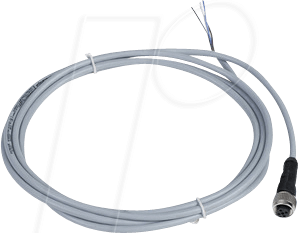 XZCPV1141L2 - XZ-Vorverdrahtete Buchse, gerade, M12, 4-pol, 2 m Kabel