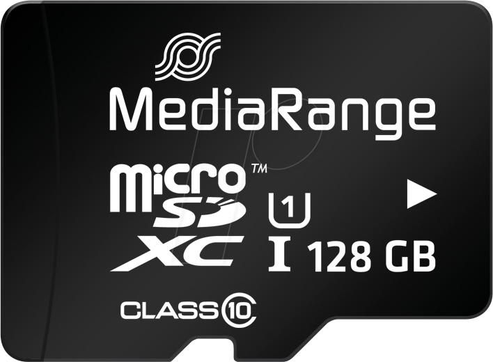 MR 945 - MicroSDXC-Speicherkarte 128GB, MediaRange UHS-1 Class 10, mit Ad