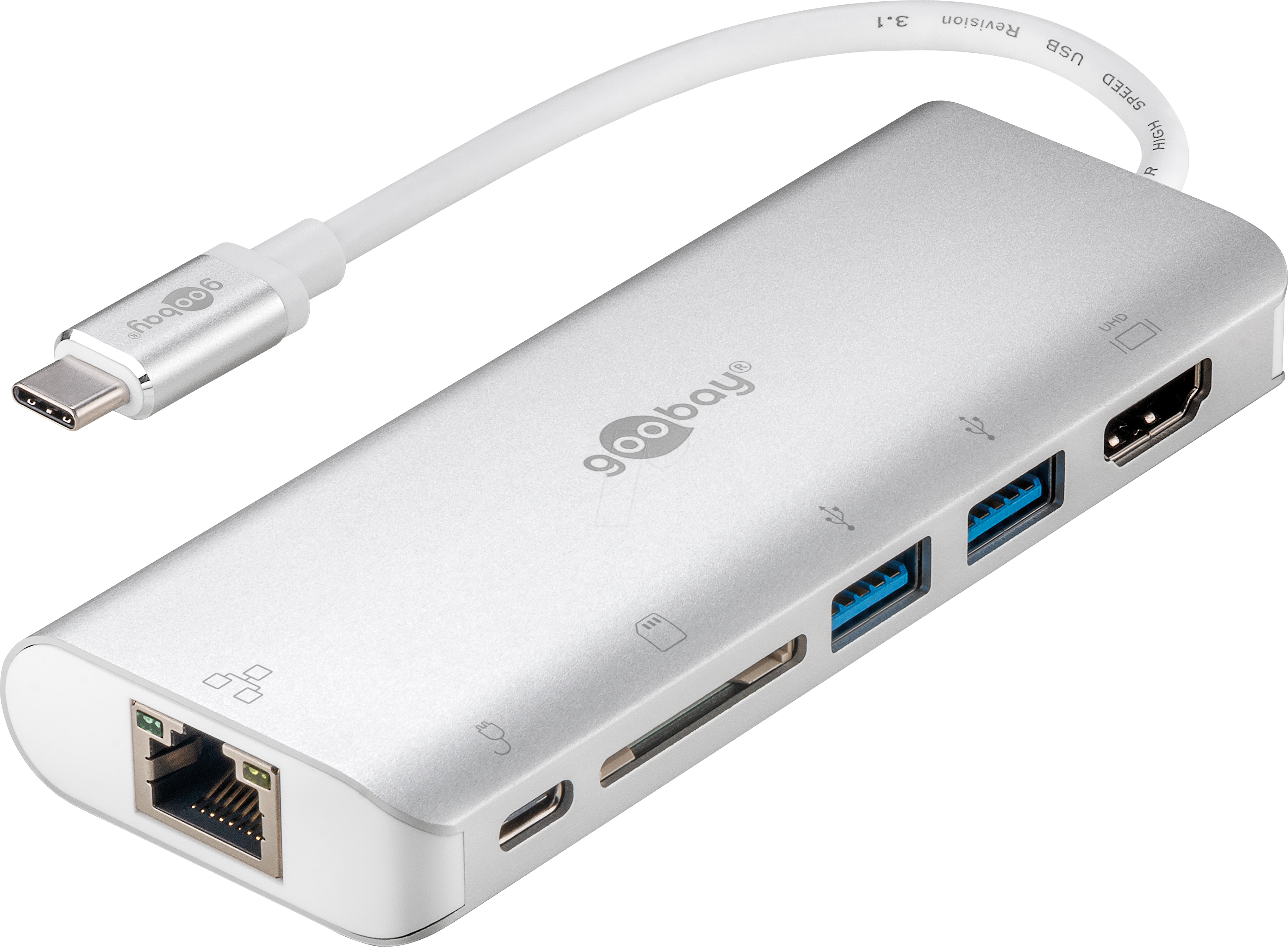 GOOBAY 76788 - USB C Multiport Dock, 2x USB 3.0, SD, HDMI