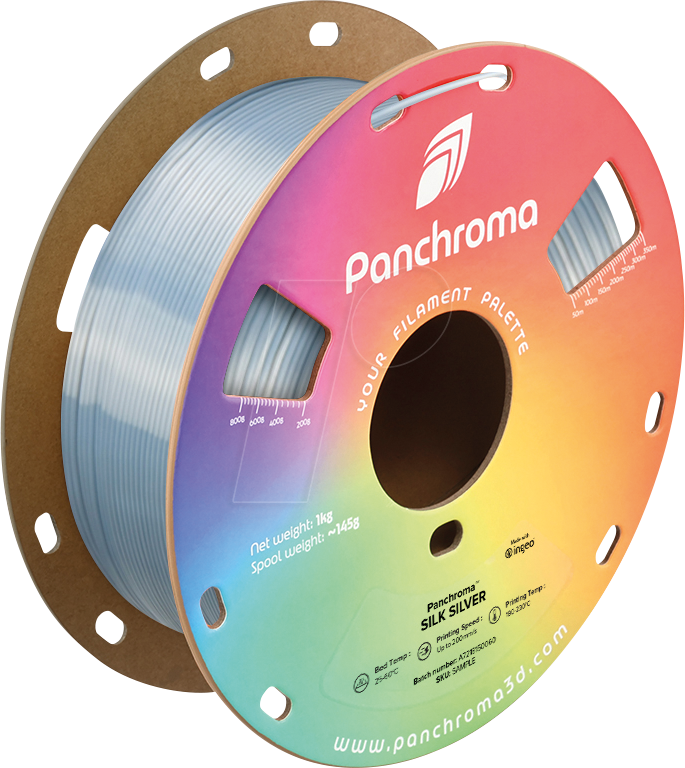 POLYMAKER CA3018 - Filament, Panchroma PLA, Silk Silver, 1,75 mm, 1 kg