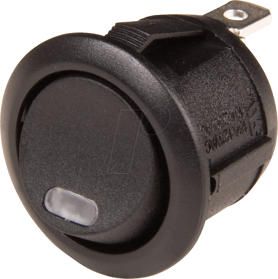 WS R13-112 LLAA - Wippenschalter rund, 1x Ein - Aus, teilbel. rot