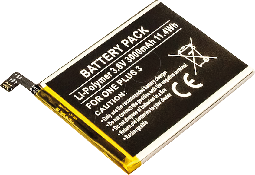 AKKU 13287 - Smartphone-Akku für ONEPLUS-Geräte, Li-Po, 3000 mAh