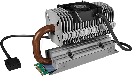 ICY IB-M2HSF-705 - Heatpipe Kühler für M.2 SSD, schwenkbar, PWM
