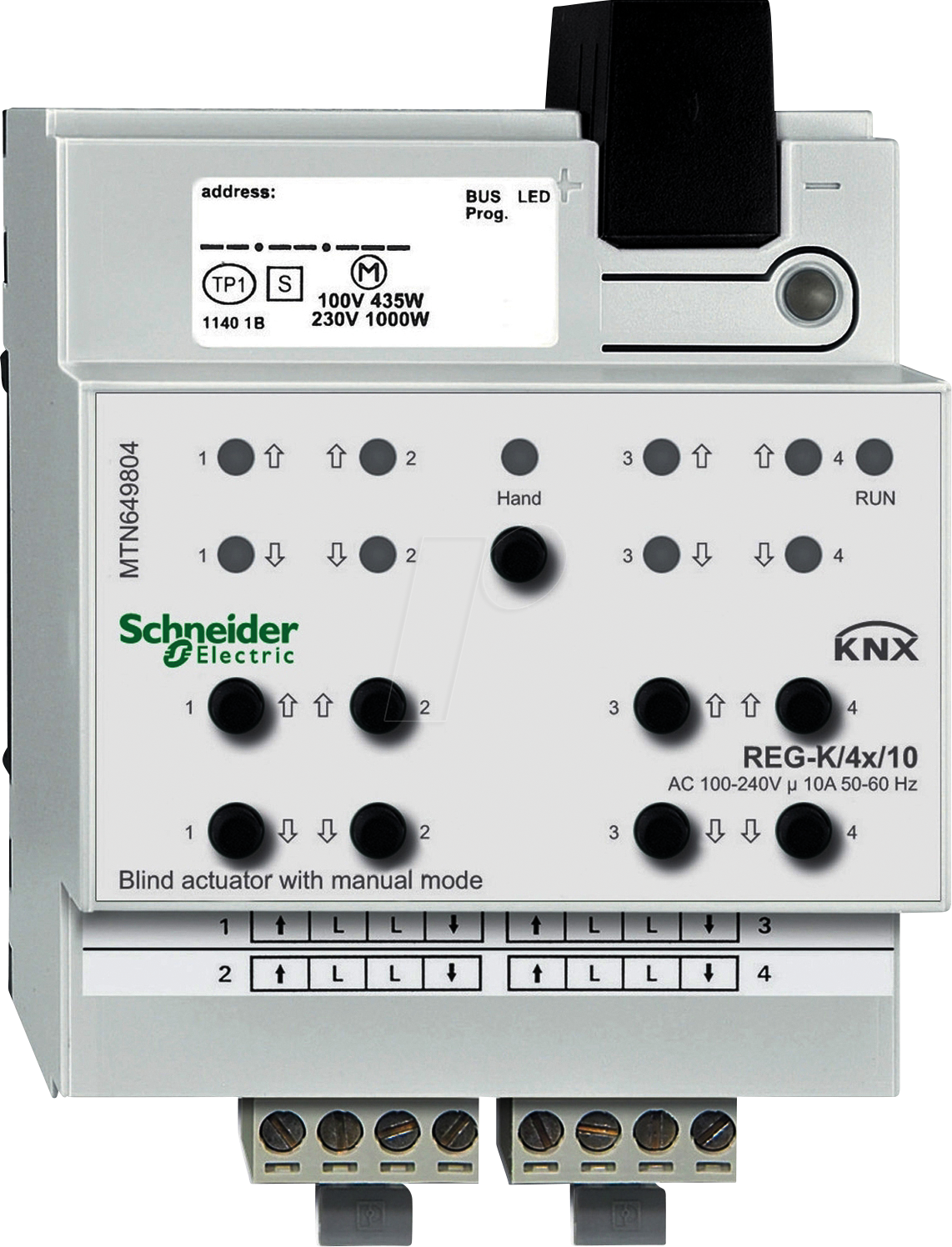 SE MTN649804 - Jalousieaktor REG-K/4x/10 mit Handbetätigung, lichtgrau