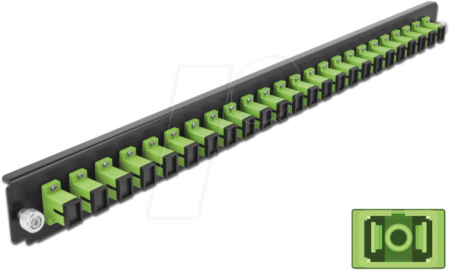 DELOCK 43356 - 19'' Spleißbox Frontblende, 24 Port, SC Simplex, lindgrün