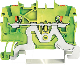 WAGO 2200-1207 - 2-Leiter-Schutzleiterklemme, mit Drücker 1 mm², grün-gelb