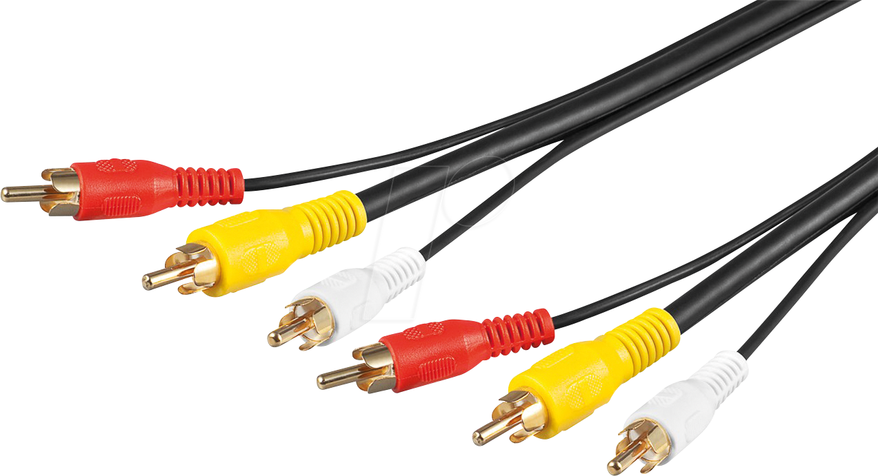GOOBAY 50342 - RCA Audio-Video-Kabel, 3x Cinch-Stecker, 15 m