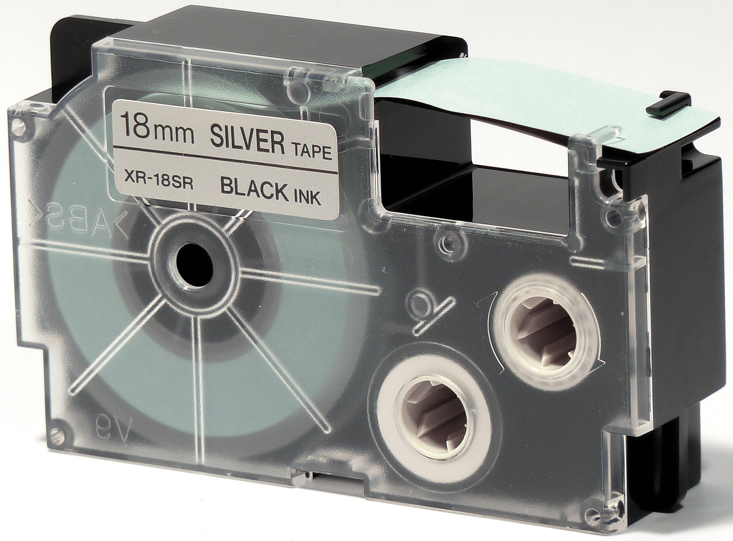 CASIO XR-18SR1 - Schriftband, 18 mm x 8 m, schwarz/ silber