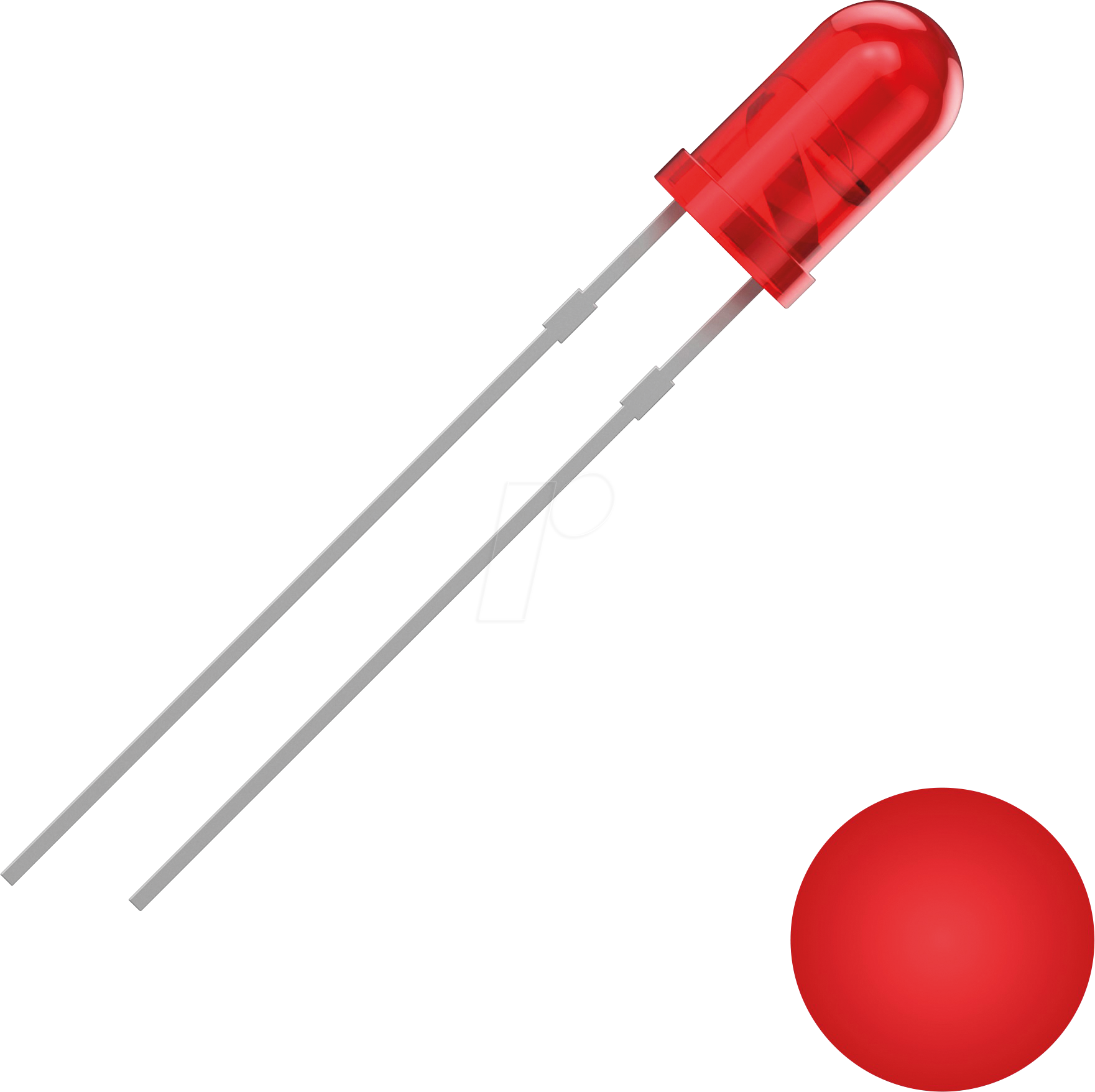 Thumbnail - QUAD 2111O155 - LED, 3 mm, bedrahtet, rot, 700 mcd, 30°