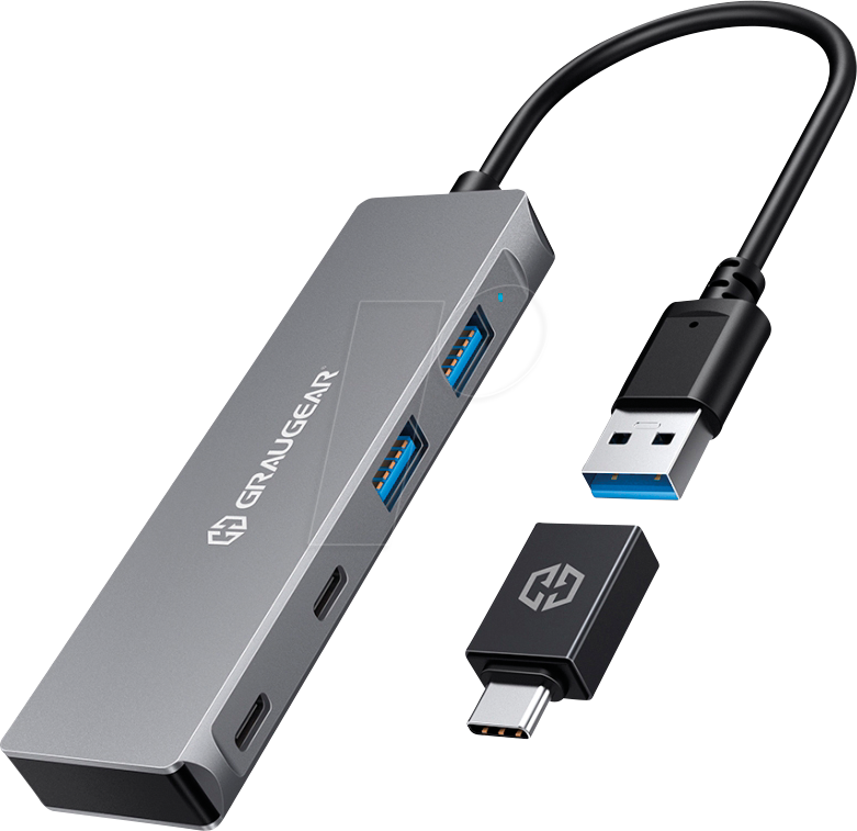 GG 18042 - USB 3.0 4-Port Hub,2x A, 2x C, 20 cm Anschlusskabel
