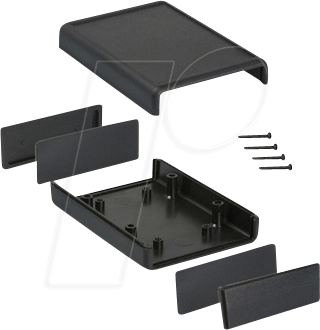 1593LBK - Schalengehäuse, Serie 1593, 66 x 92 x 28 mm, schwarz