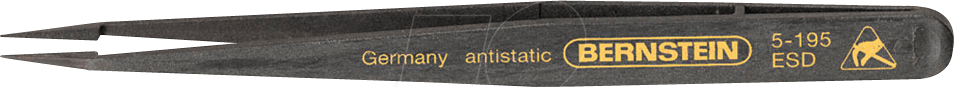 Thumbnail - BERN 5 195 - Kunststoff-Pinzette, gerade, abgesetzt, extra fein, 120 mm, ESD