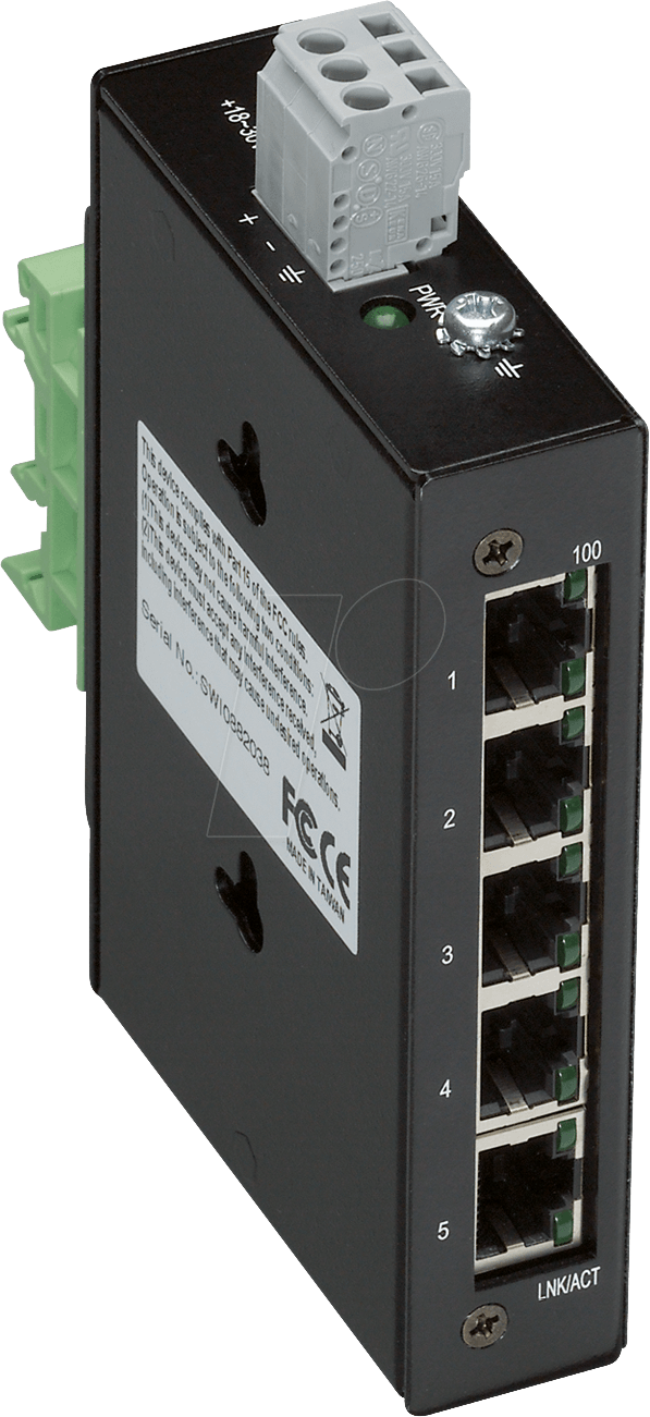 WAGO 852-111 - Industrial Eco Switch, 5 Port, 100BASE-TX