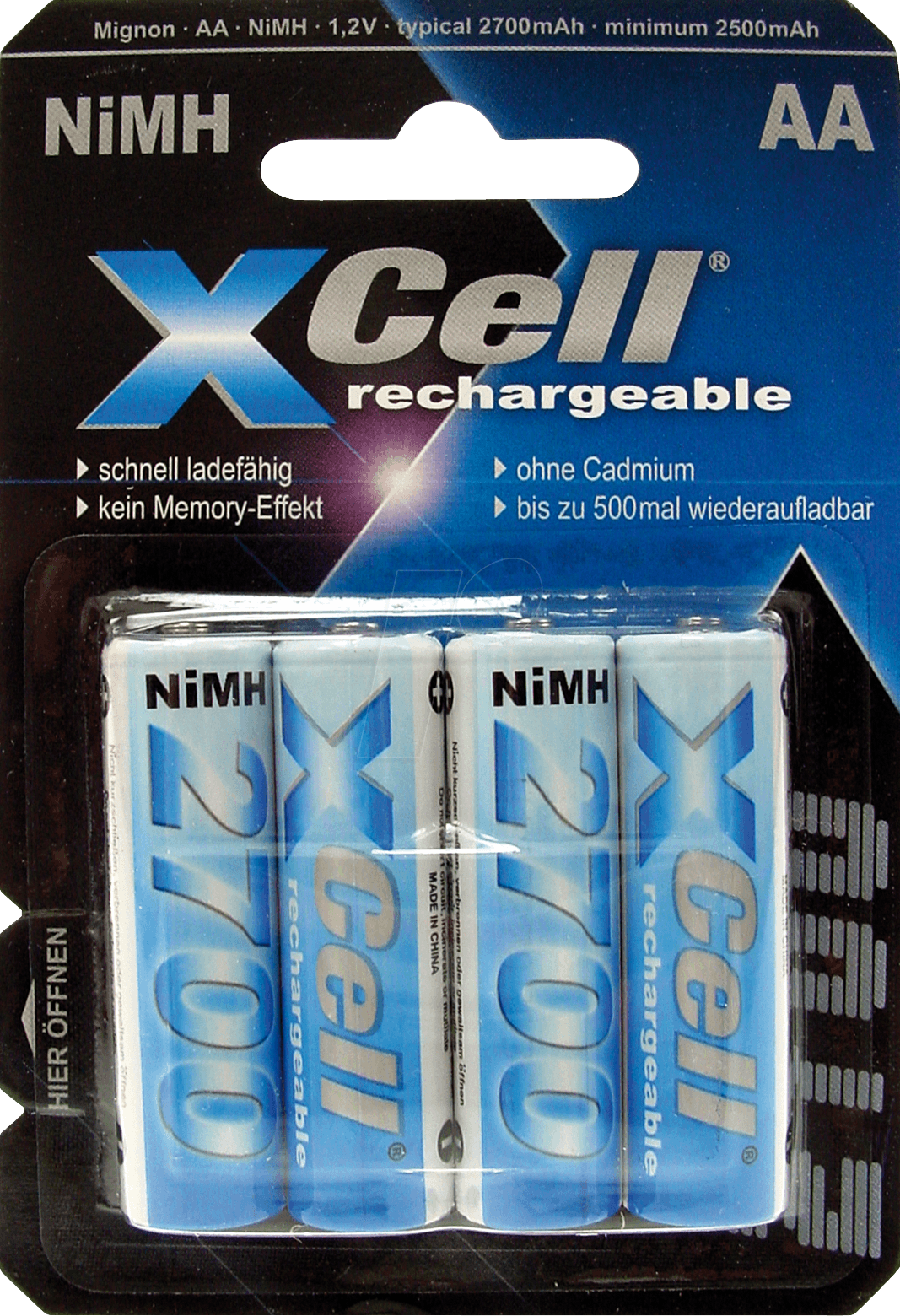 NH XC 4X2700 - NiMh Akku, AA (Mignon), 2700 mAh, 4er-Pack