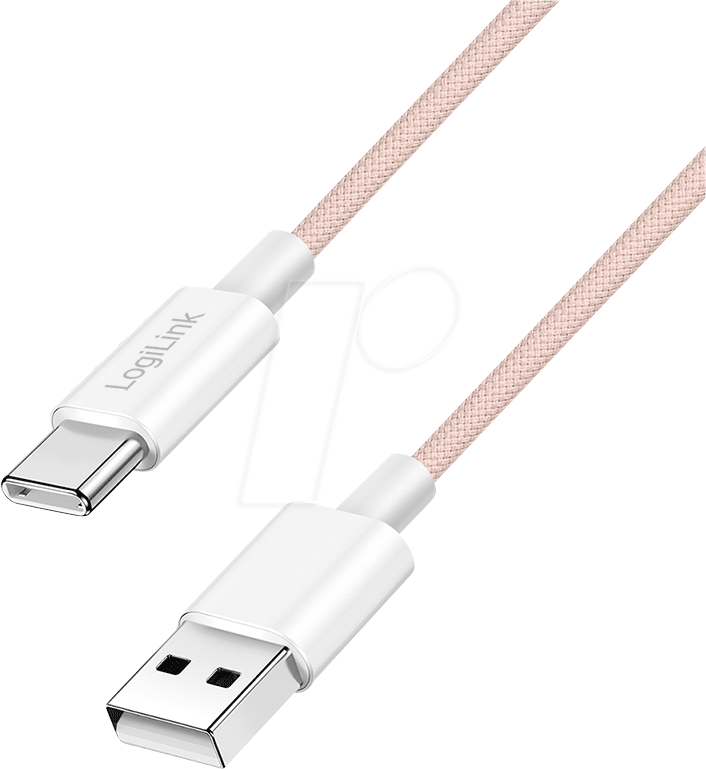 Thumbnail - LOGILINK CU0324 - Sync- & Ladekabel, USB-C -> A, 60 W, pink, 1 m