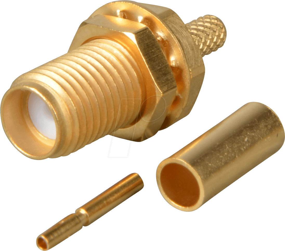 R125 312 120 - SMA-Einbaubuchse RG174/316, gerade, crimp