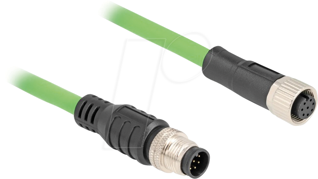DELOCK 80401 - M12 Kabel, A-kodiert, 8 Pin Stecker / Buchse, 1 m