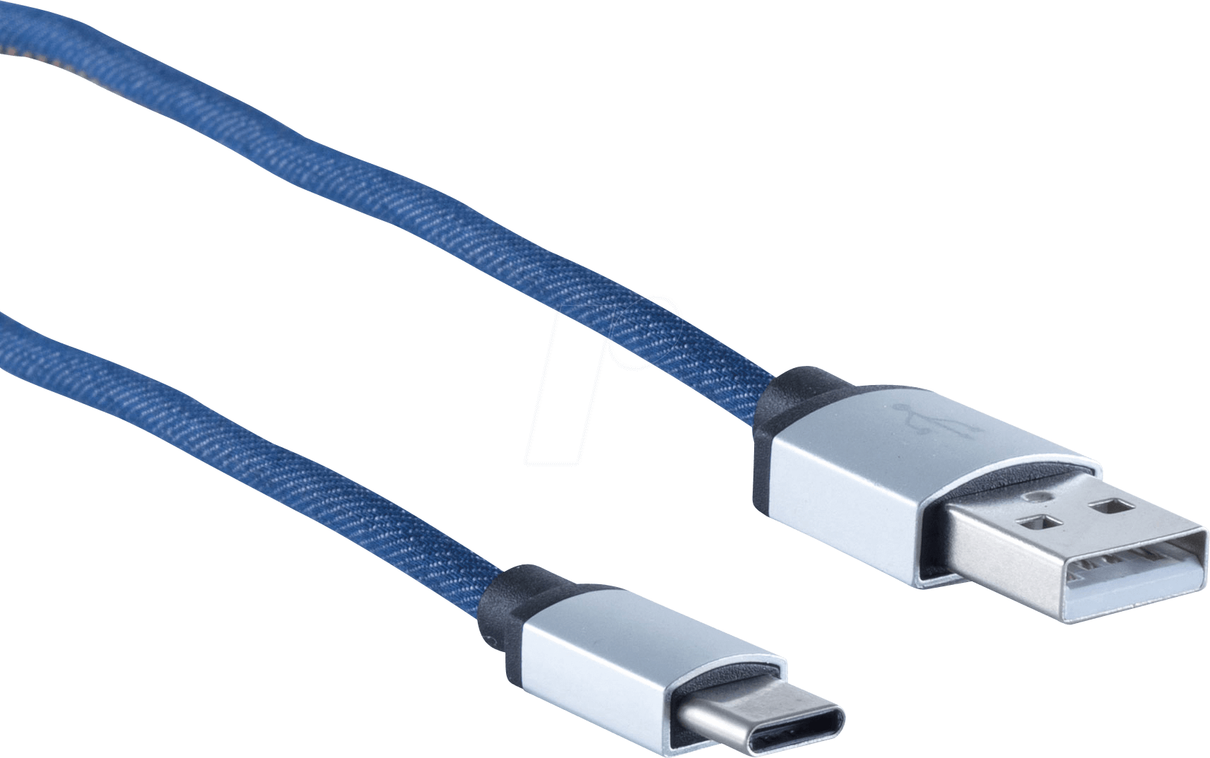 SHVP BS1450030 - USB-A-Stecker > USB Typ C Stecker, Jeans blau 2m